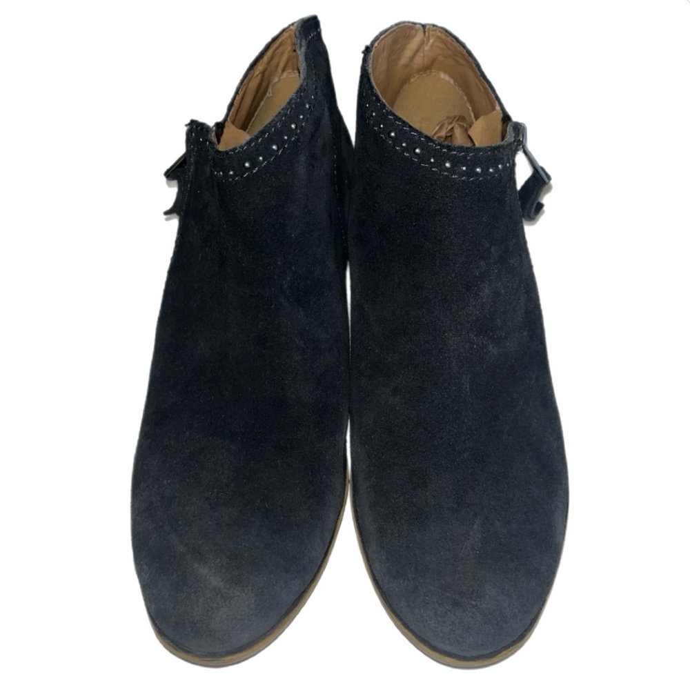 Lucky Brand Benna Booties Women's 8M/38 Black Suede Studded Zip Ankle Boots